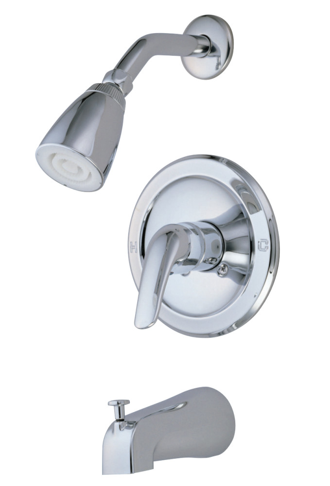 Tub and Shower Faucet, Polished Chrome, Wall Mount
