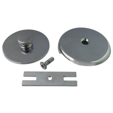 Made to Match Quick Cover Up Tub Stopper with Overflow Plate, Polished Chrome