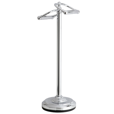Vintage Freestanding Toilet Paper Stand, Polished Chrome