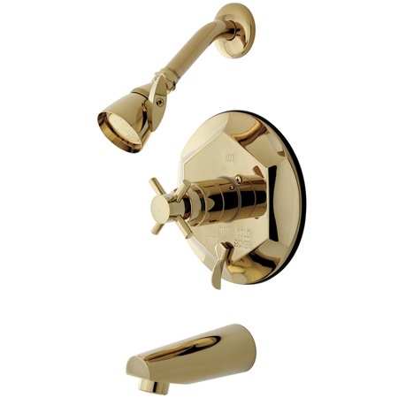 Concord Single Handle Tub & Shower Set, Polished Brass