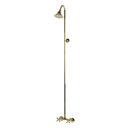 CCK2132 Vintage Wall Mount Shower Package, Polished Brass