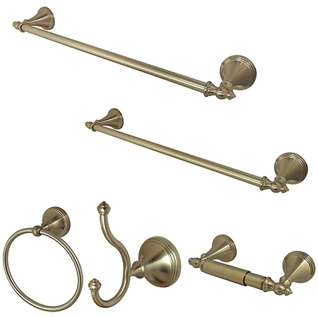 BAHK1612478SN 5 Piece Naples Collection Towel Bar Bath Hardware Set, Satin Nickel