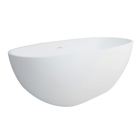 VRTRS653123 65 in. Claira Contemporary Freestanding Oval Solid Surface Tub, Matte White