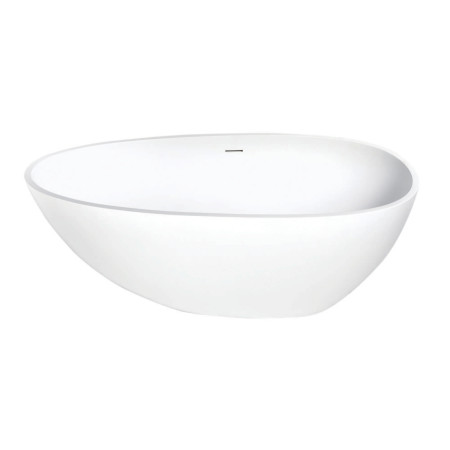 59 in. Madalyn Contemporary Freestanding Fusion Solid Surface Tub - Matte White