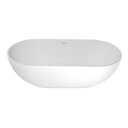 70 in. Bryanna Contemporary Freestanding Oval Solid Surface Tub - Matte White