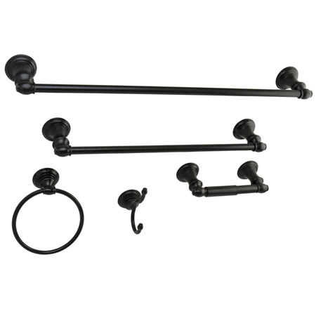 BAHK2612478ORB 5 PieceProvence Collection Towel Bar Bath Hardware Set, Oil Rubbed Bronze