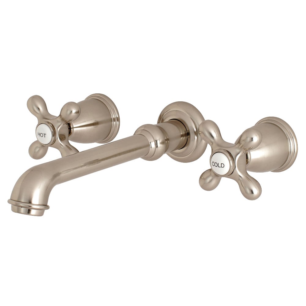 English Country English Country 2-Handle Wall Mount Roman Tub Faucet - Brushed Nickel -  FurnOrama, FU3554346