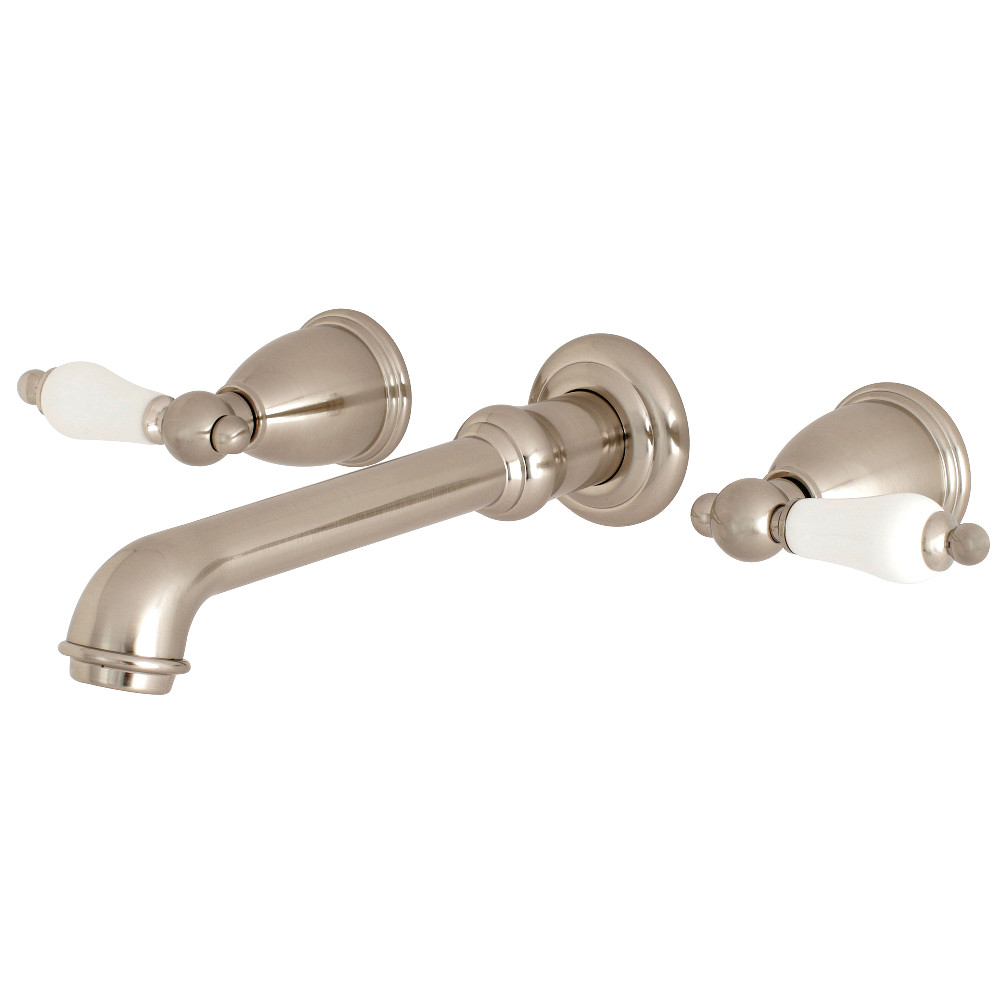 English Vintage English Vintage 2-Handle Wall Mount Roman Tub Faucet, Brushed Nickel -  FurnOrama, FU3009041