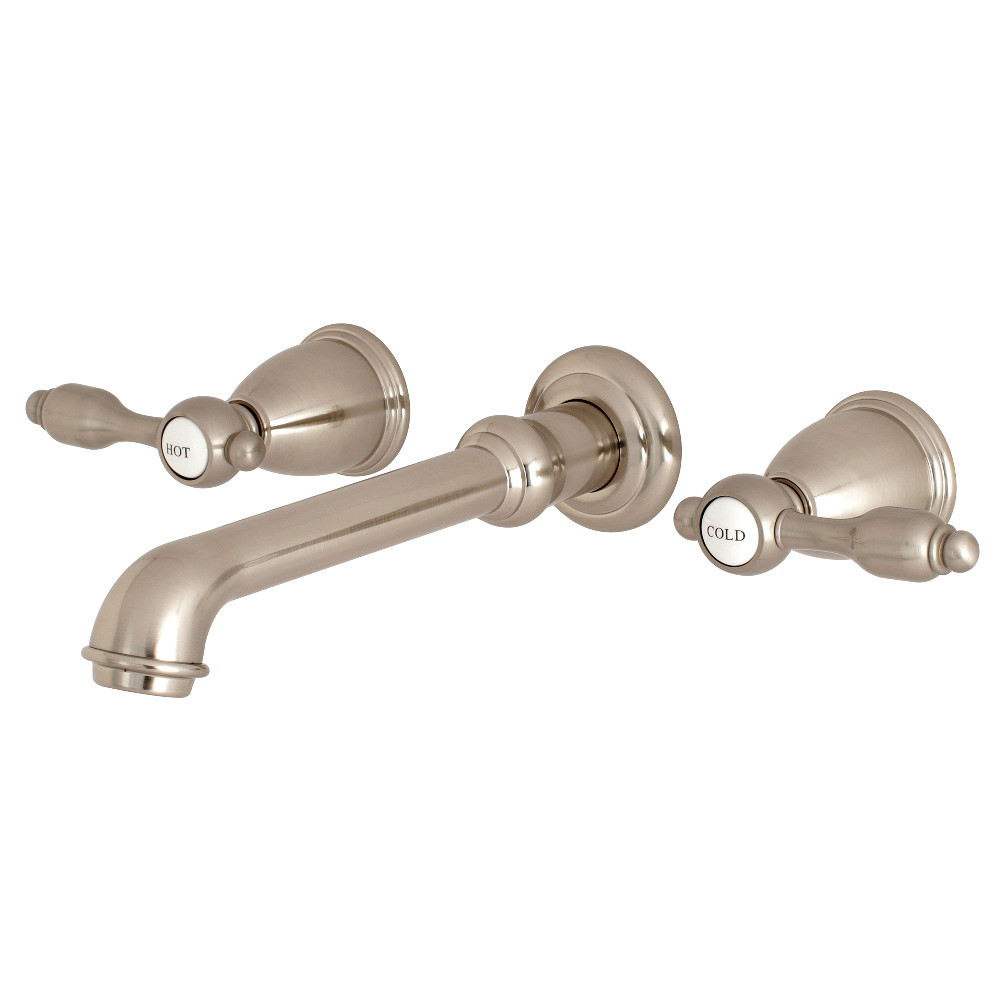 Tudor 2-Handle Wall Mount Roman Tub Faucet - Brushed Nickel -  FurnOrama, FU3548470