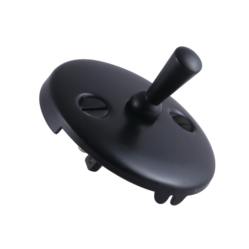 Made To Match Round Overflow Plate with Trip Lever, Matte Black