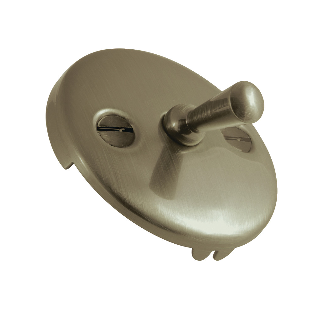 Round Overflow Plate with Trip Lever Drain  Antique Brass