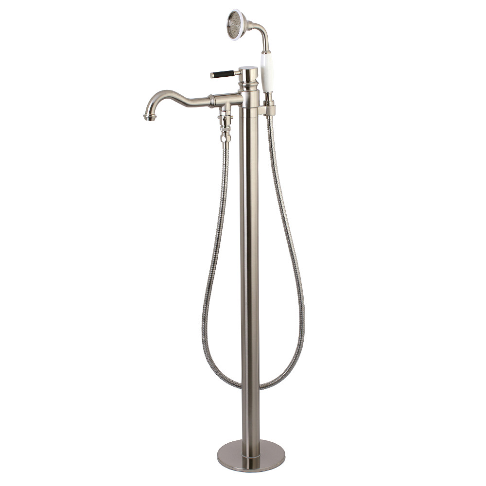 Kaiser Single Handle Freestanding Tub Filler - Brushed Nickel - Modern Design