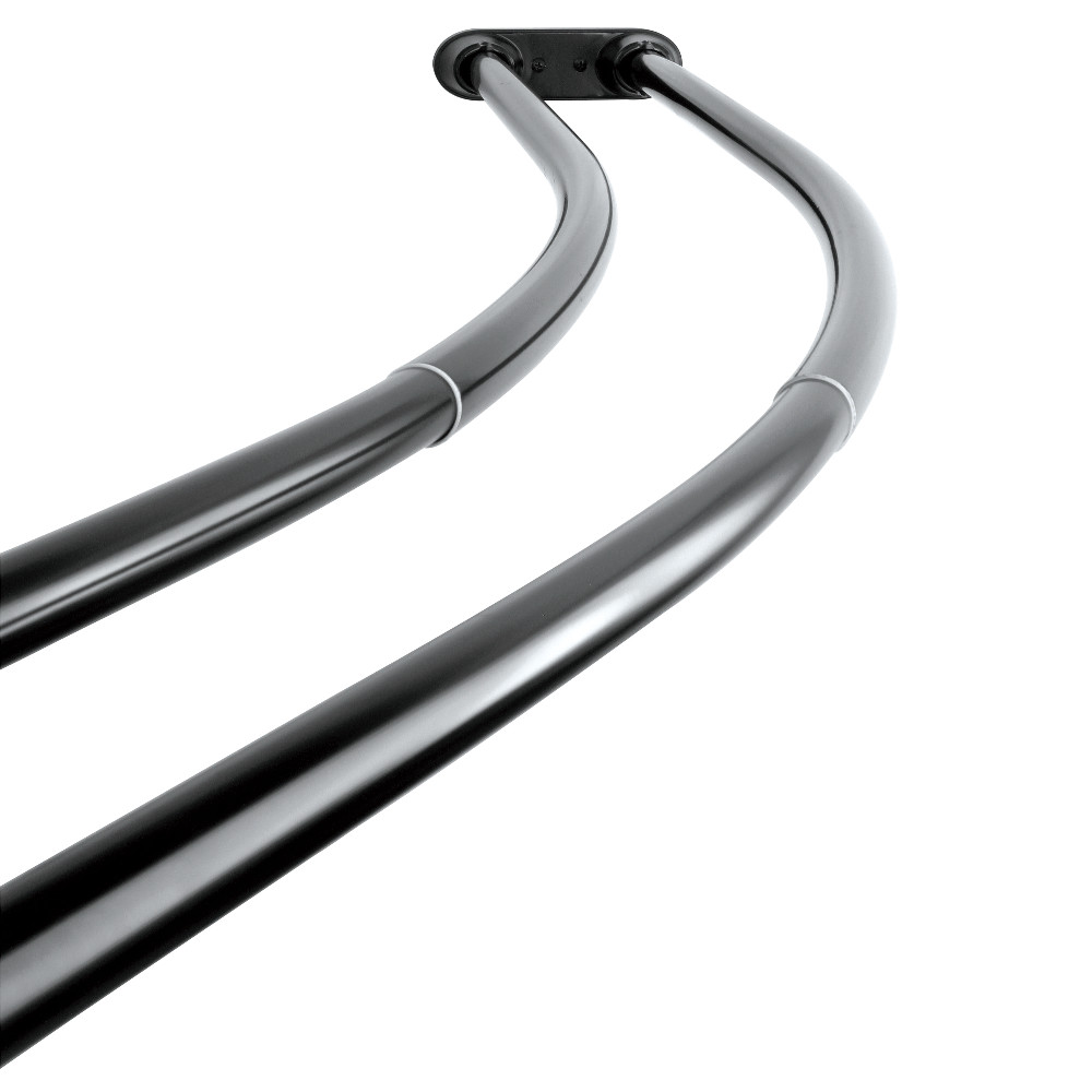 CCD2170 Vintage Stainless Steel Adjustable Double Curved Shower Rod, Black