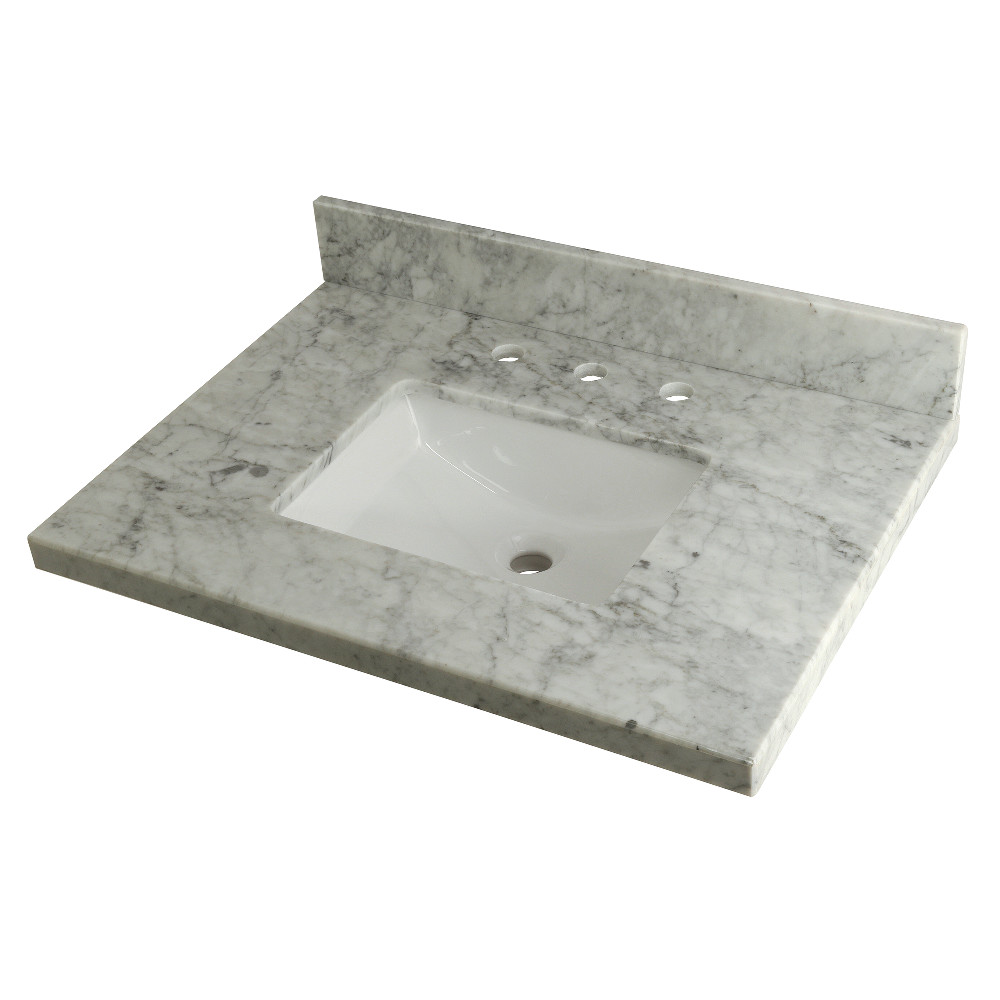 Bathroom Vanity Top with Square Undermount Sink, White - 30 x 11.3 x 22 in.