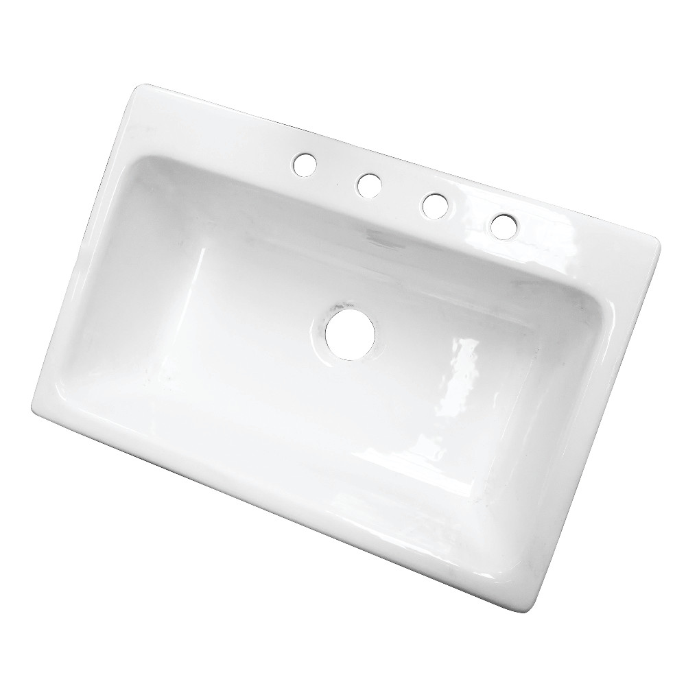 Picture of Gourmetier GCKTS33229 33 x 22 Single Bowl Top Mount Drop-In Kitchen Sink, White