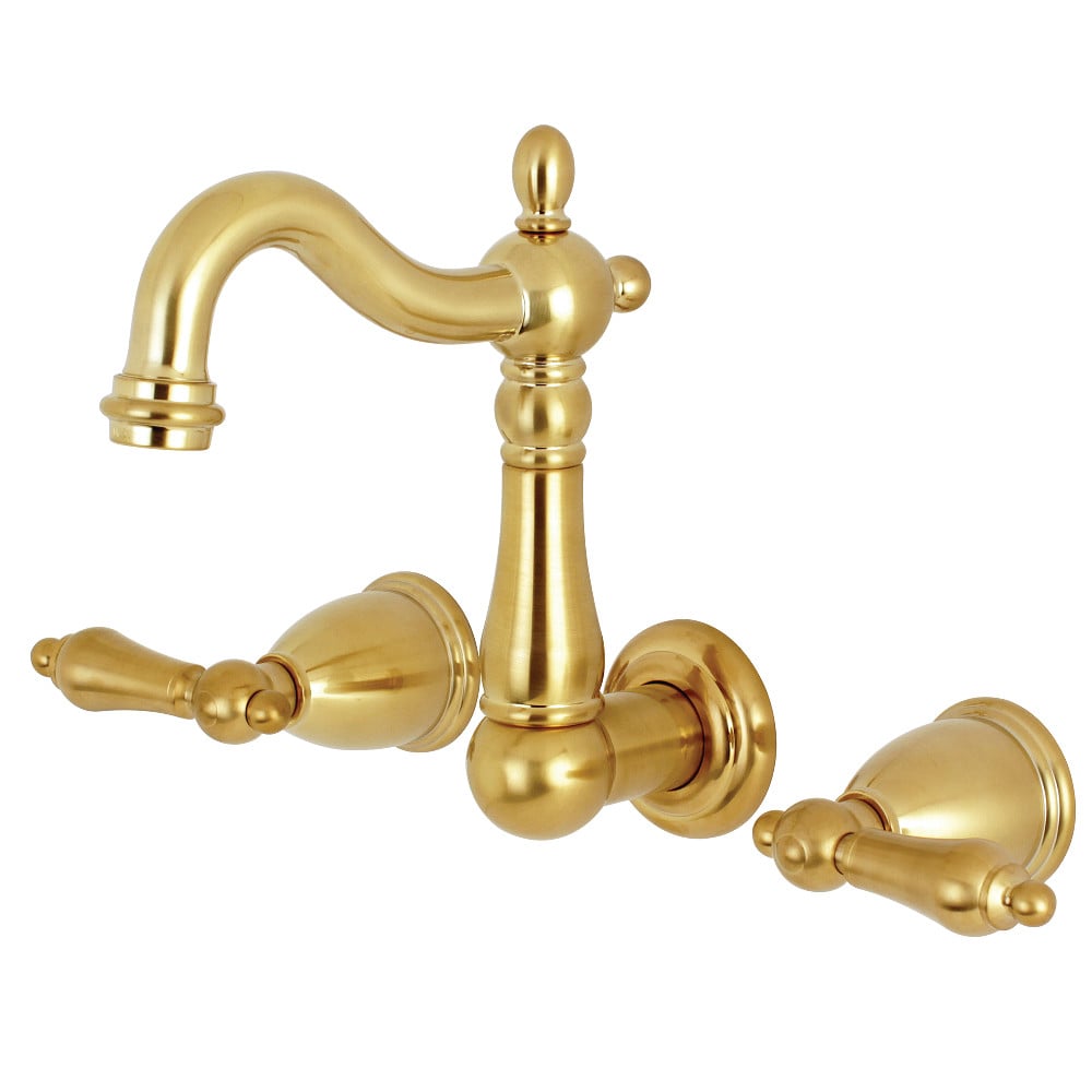 Picture of Kingston Brass KS1227AL 8-Inch Center Wall Mount Bathroom Faucet  Brushed Brass