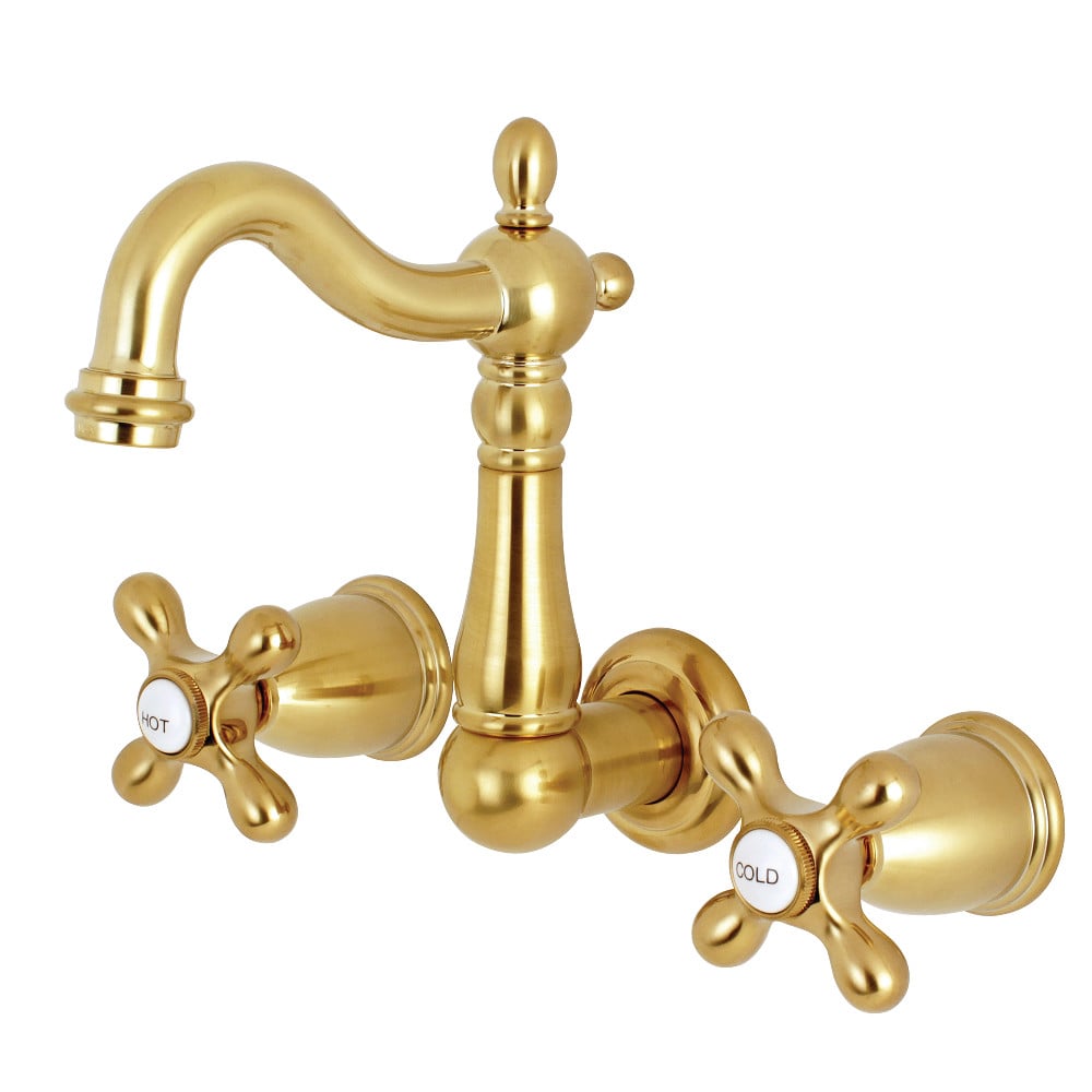 Picture of Kingston Brass KS1227AX 8-Inch Center Wall Mount Bathroom Faucet  Brushed Brass