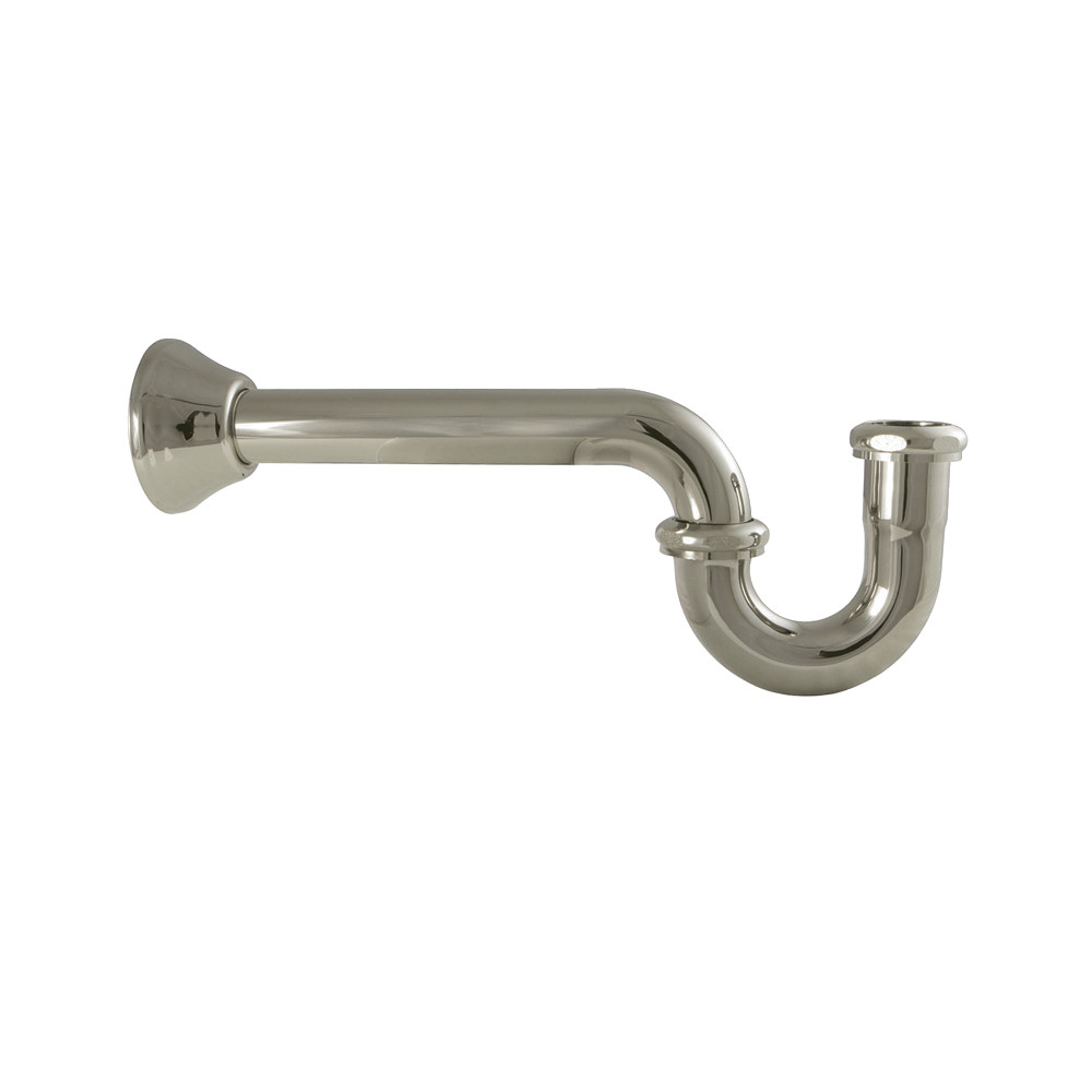 Vintage Decor P Trap in Polished Nickel - 1.25in.