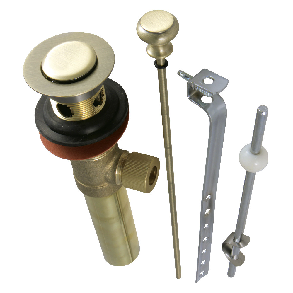 Pop-Up Drain with Overflow  22 Gauge  Antique Brass