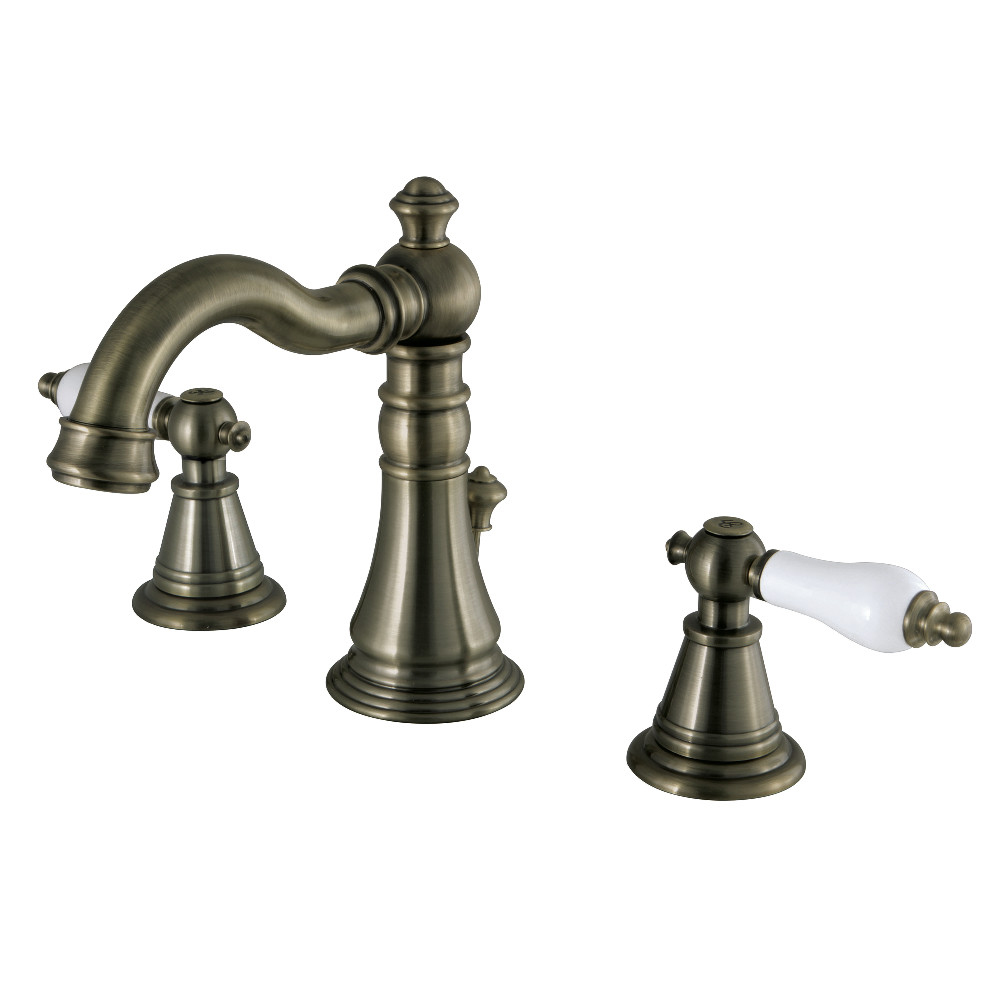 English Classic Widespread Bathroom Faucet  Antique Brass