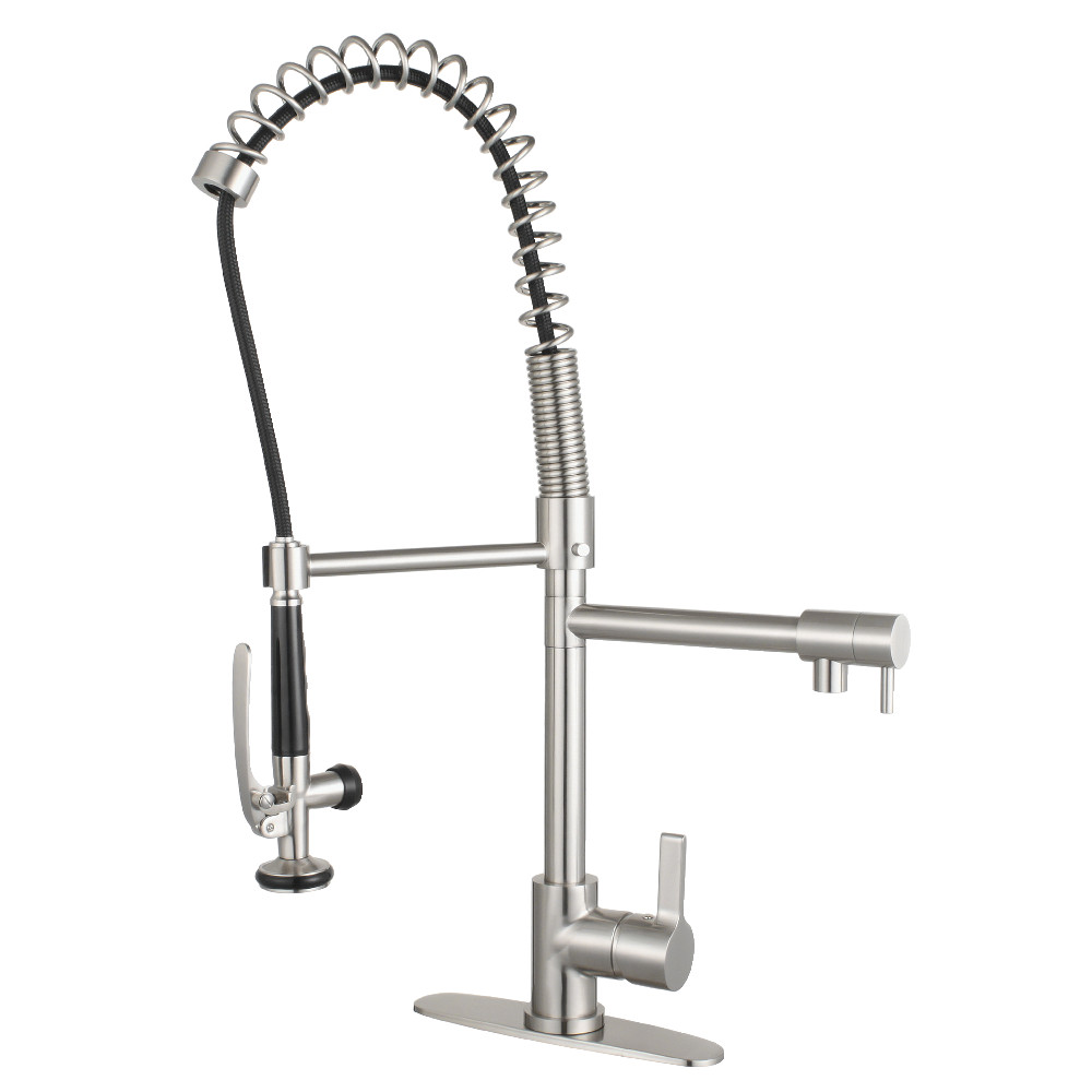 Picture of Gourmetier LS8508CTL Continental Single-Handle Pre-Rinse Kitchen Faucet&#44; Brushed Nickel - 8 x 9.81 x 28.25 in.