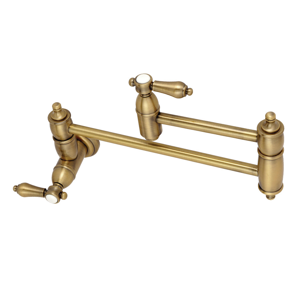 Picture of Kingston Brass KS3103BAL Wall Mount Pot Filler Kitchen Faucet  Antique Brass