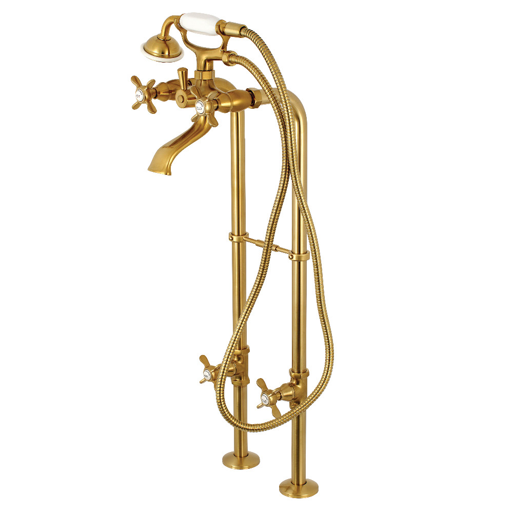 Freestanding Tub Faucet Package  Brushed Brass