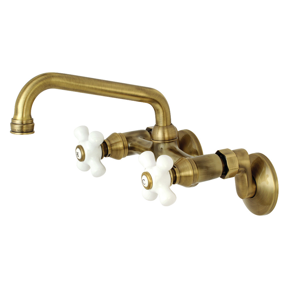 Picture of Kingston Brass KS613AB 2-Handle Wall Mount Kitchen Faucet  Antique Brass