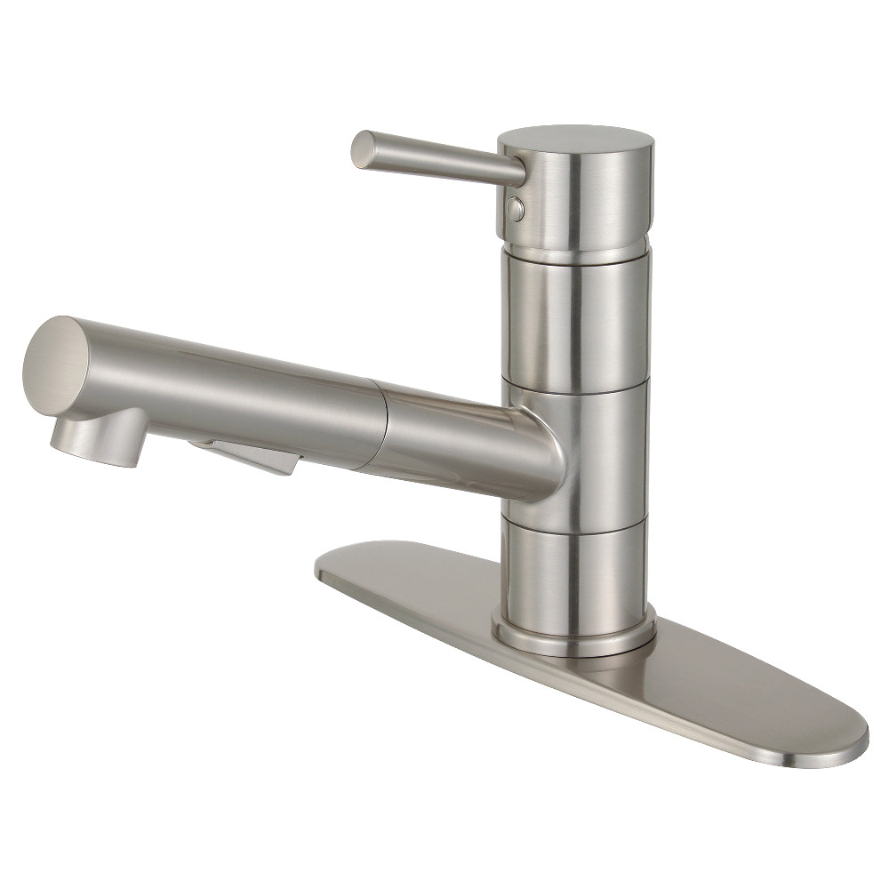 Picture of Gourmetier LS8408DL Modern Concord Single-Handle Kitchen Faucet with Pull-Out Sprayer - Brushed Nickel