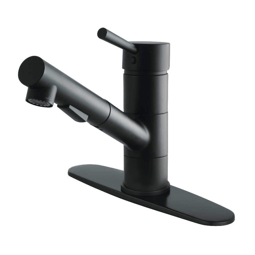 Picture of Gourmetier LS8400DL Modern Concord Single-Handle Kitchen Faucet with Pull-Out Sprayer - Matte Black