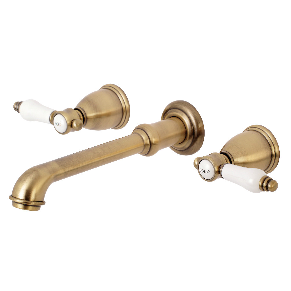 Roman Tub Faucet, Antique Brass, Wall Mount