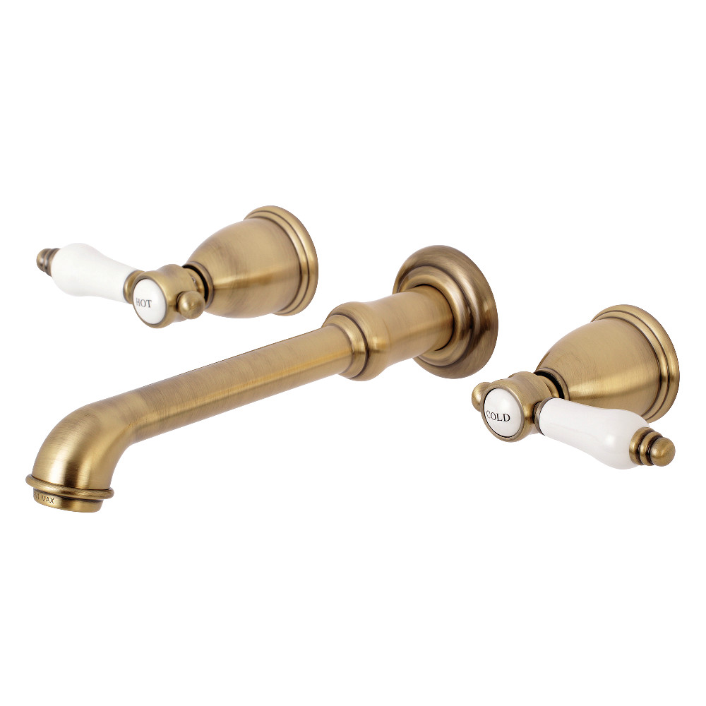 Picture of Kingston Brass KS7123BPL 8-Inch Center Wall Mount Bathroom Faucet  Antique Brass