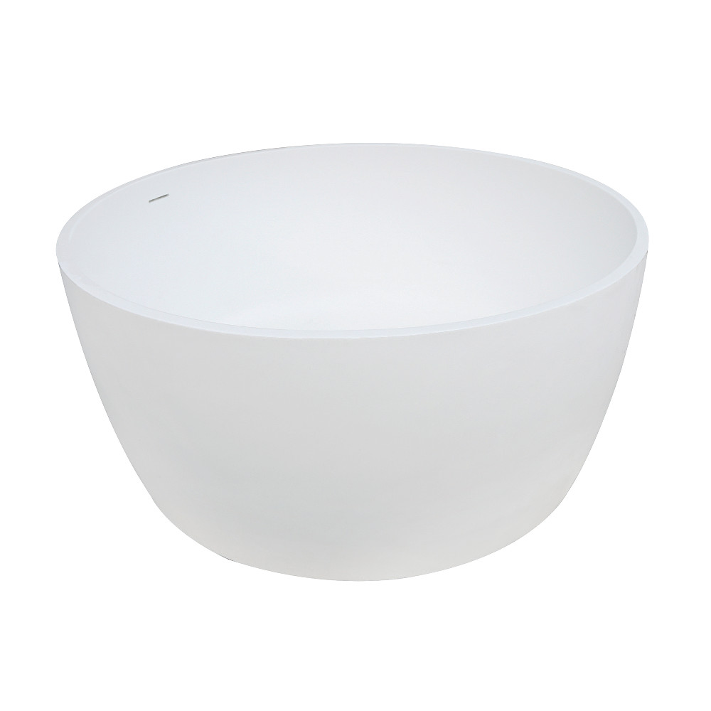 VRTRS515124 Modern 51 in. Solid Surface White Stone Freestanding Tub with Drain - Matte White