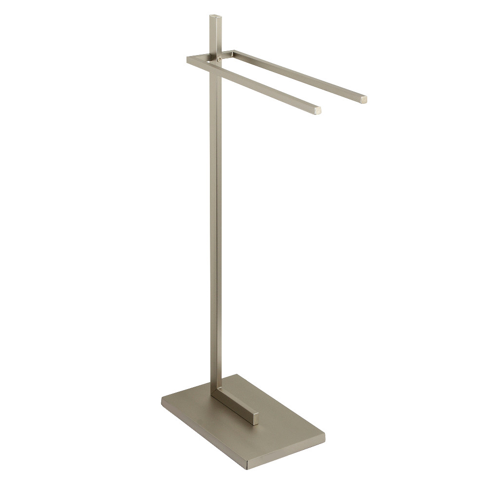 Modern Edenscape Pedestal Dual Towel Rack - Brushed Nickel