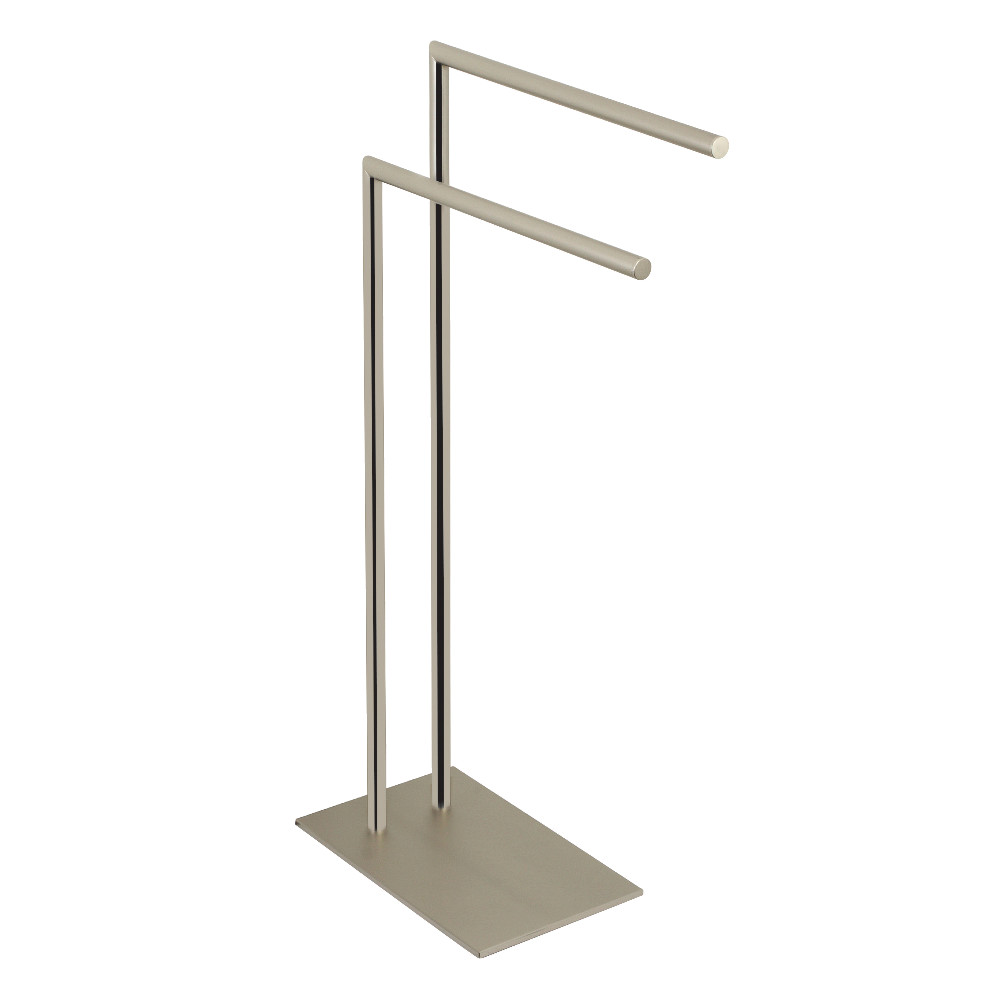 Modern Edenscape Pedestal Dual Towel Rack - Brushed Nickel