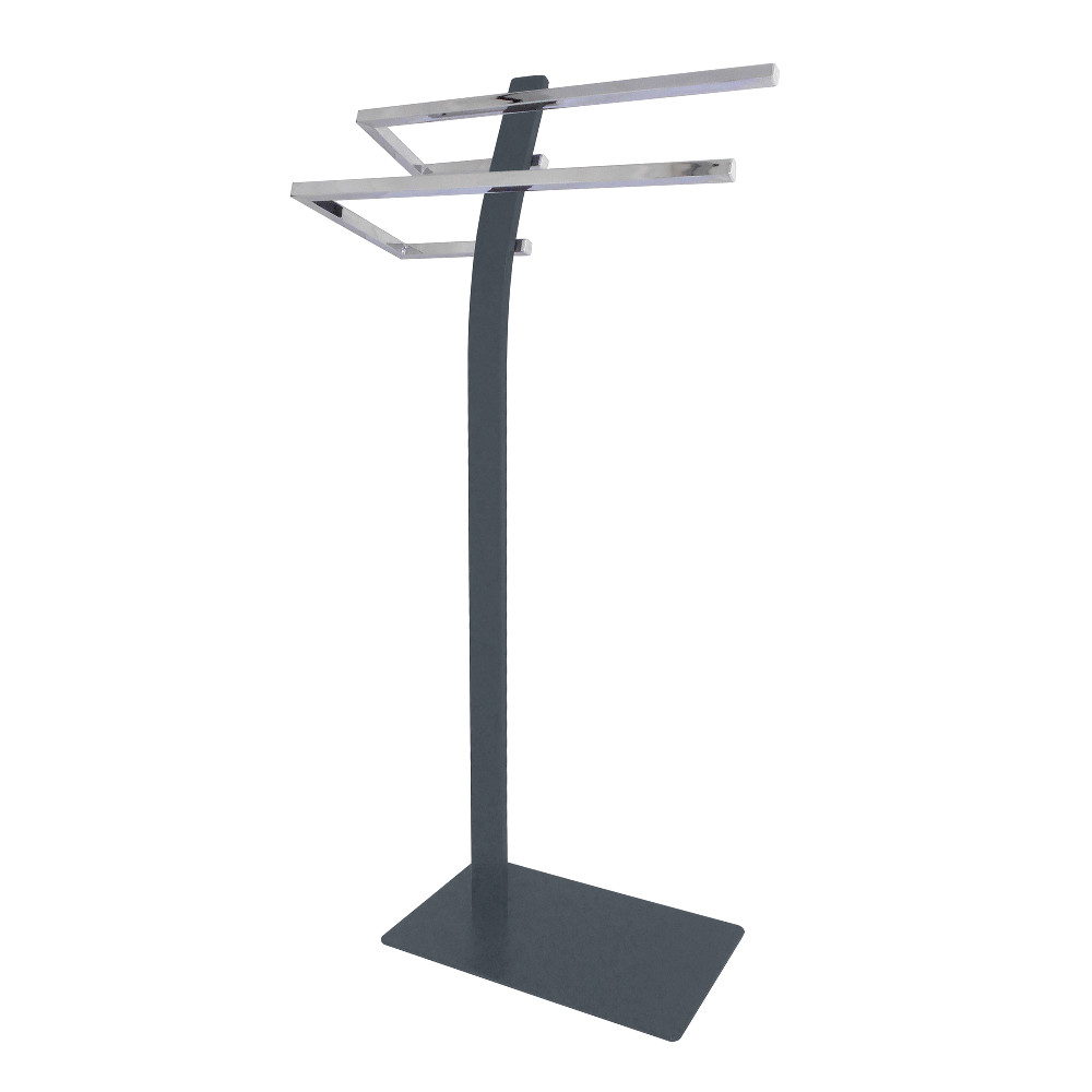Modern Edenscape Pedestal Dual Towel Rack - Polished Chrome