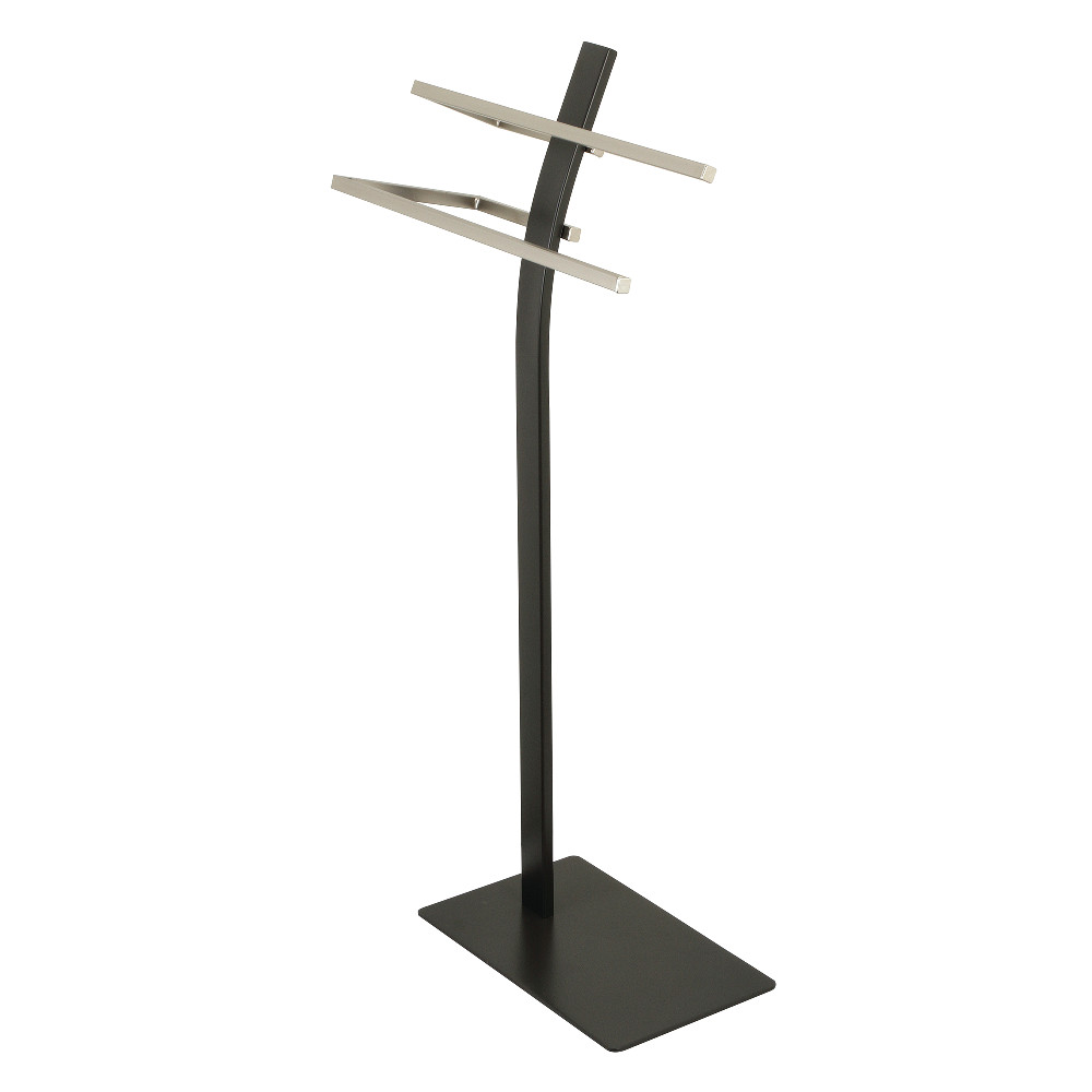 Modern Edenscape Pedestal Dual Towel Rack - Brushed Nickel