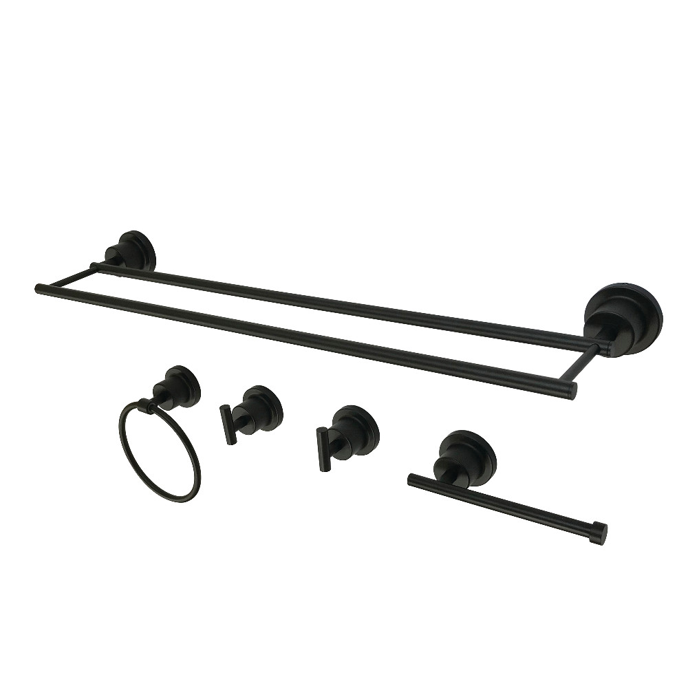 BAH8213478MB Modern Concord 5 Piece Bathroom Accessory Sets - Matte Black