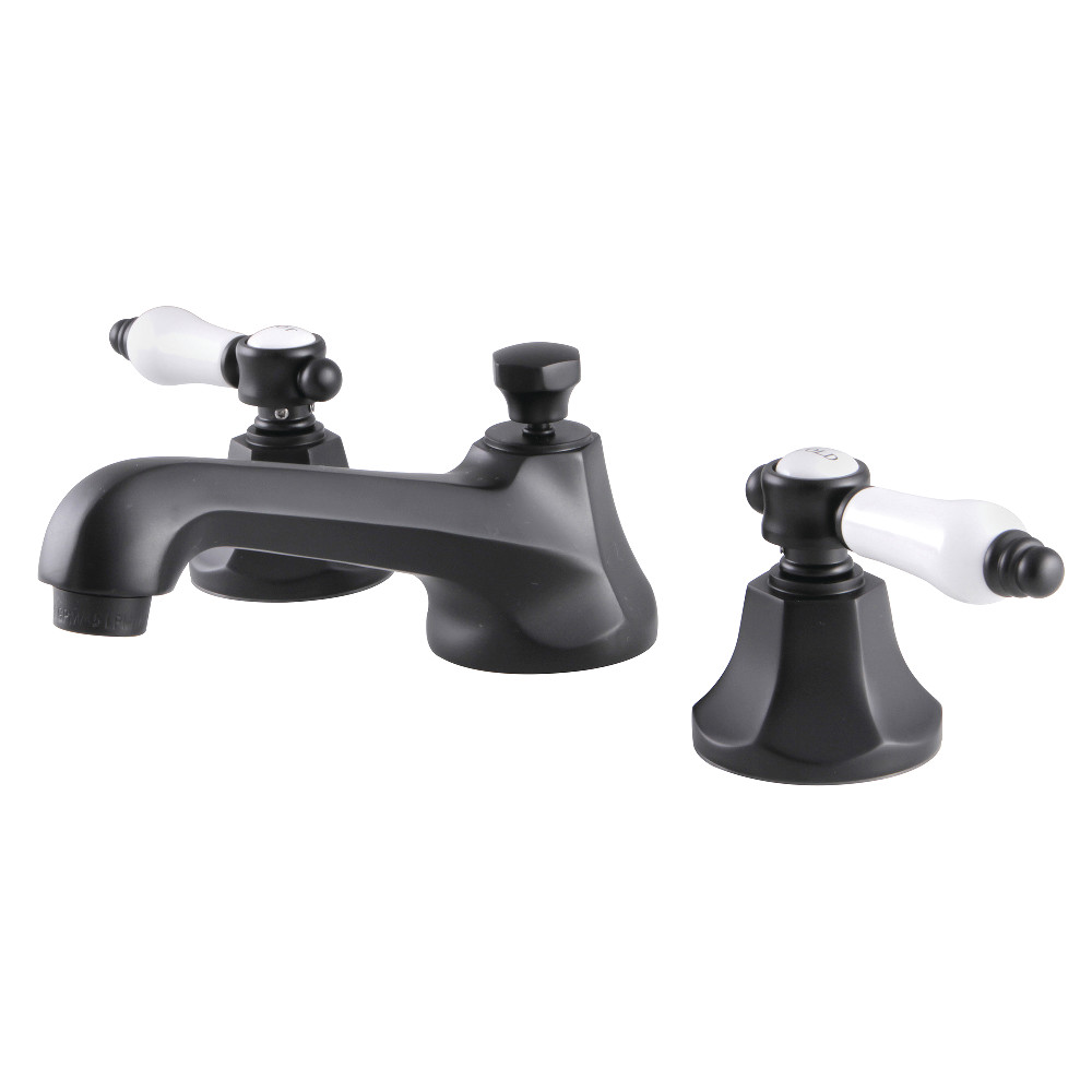 Picture of Kingston Brass KS4460BPL Modern Bel-Air 8 in. Widespread Lavatory Faucet with Brass Pop-Up - Matte Black