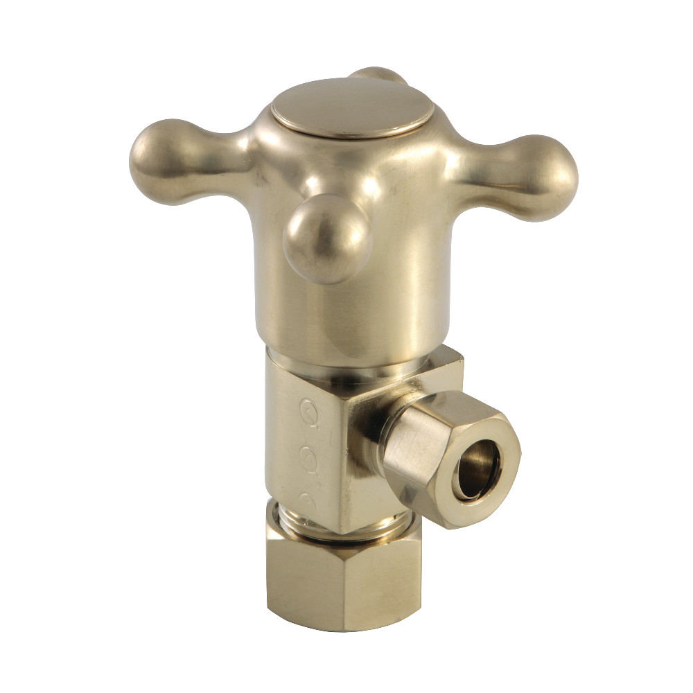 5/8"O.D x 3/8" O.D Anti-Seize Quarter Turn Angle Stop  Brushed Brass