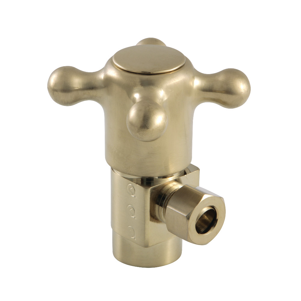 1/2"IPS x 3/8"O.D. Anti-Seize Quarter Turn Angle Stop  Brushed Brass
