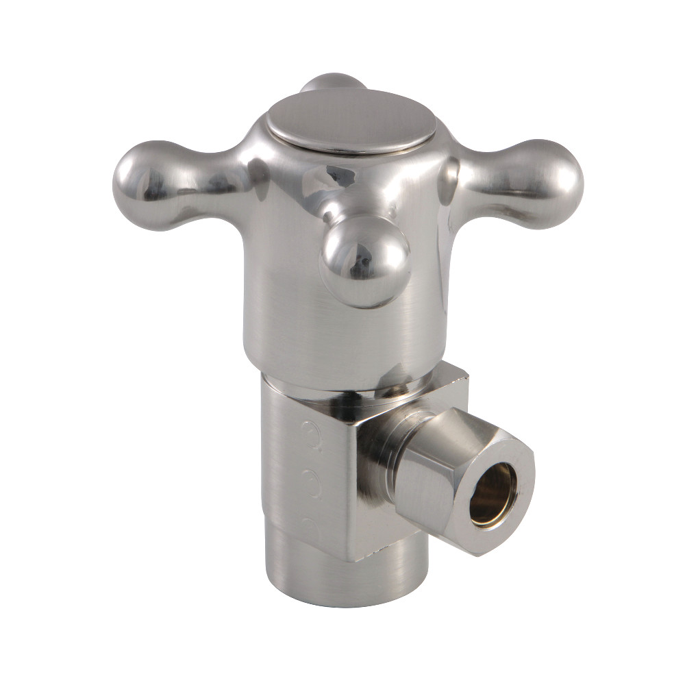 CD43308BX Traditional 0.5 IPS x 0.38 in. O.D. Anti-Seize Quarter Turn Angle Stop - Brushed Nickel