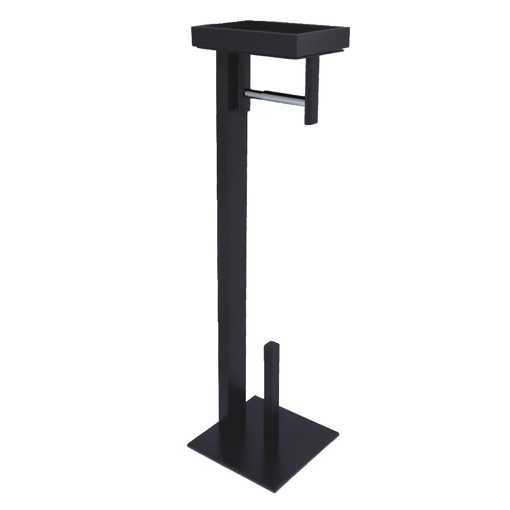 Modern Freestanding Toilet Paper Holder - Matte Black
