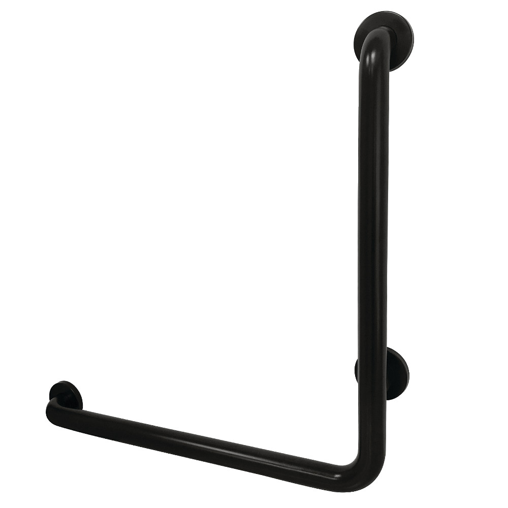 Traditional Made to Match 24 x 24 in. L-Shaped Grab Bar - Left Hand - Matte Black