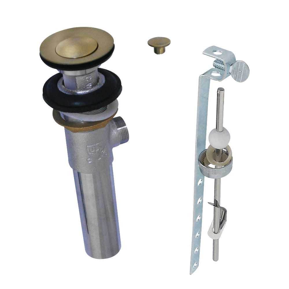 Brass, Bathroom Sink Drain, Pop-Up Drain with Overflow Hole