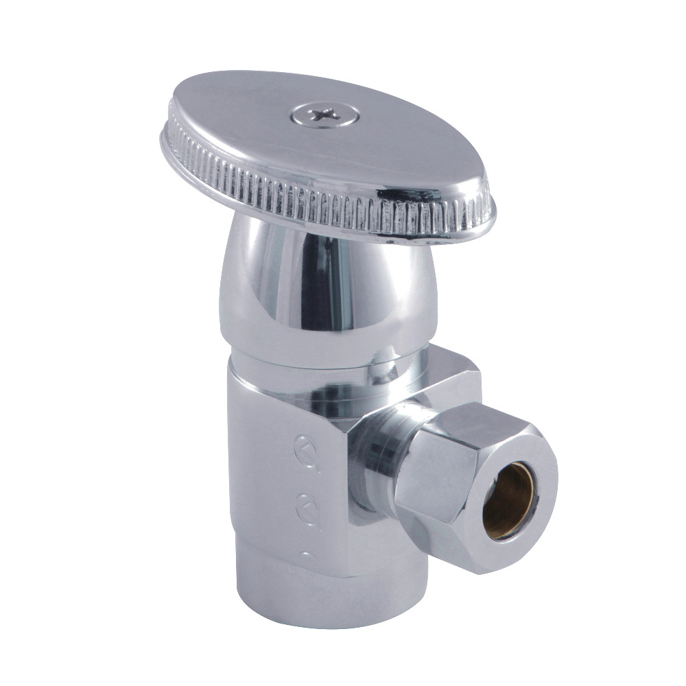 Traditional 0.5 IPS x 0.38 in. O.D. Anti-Seize Quarter Turn Angle Stop - Polished Chrome