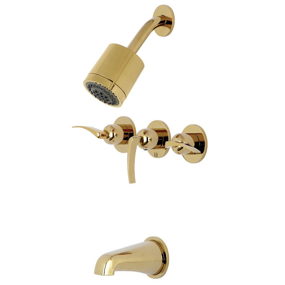 KBX8132EFL Centurion 3-Handle Tub & Shower Faucet, Polished Brass