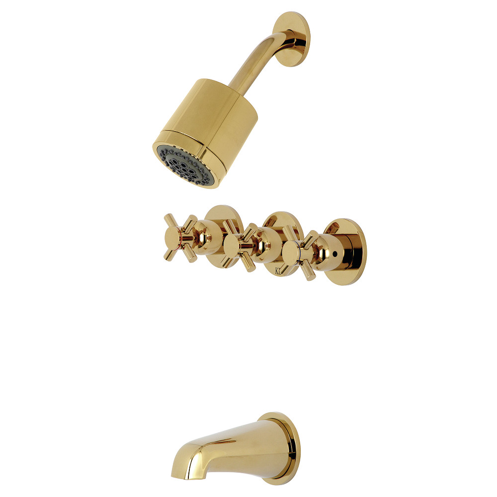 Concord 3-Handle Tub & Shower Faucet, Polished Brass