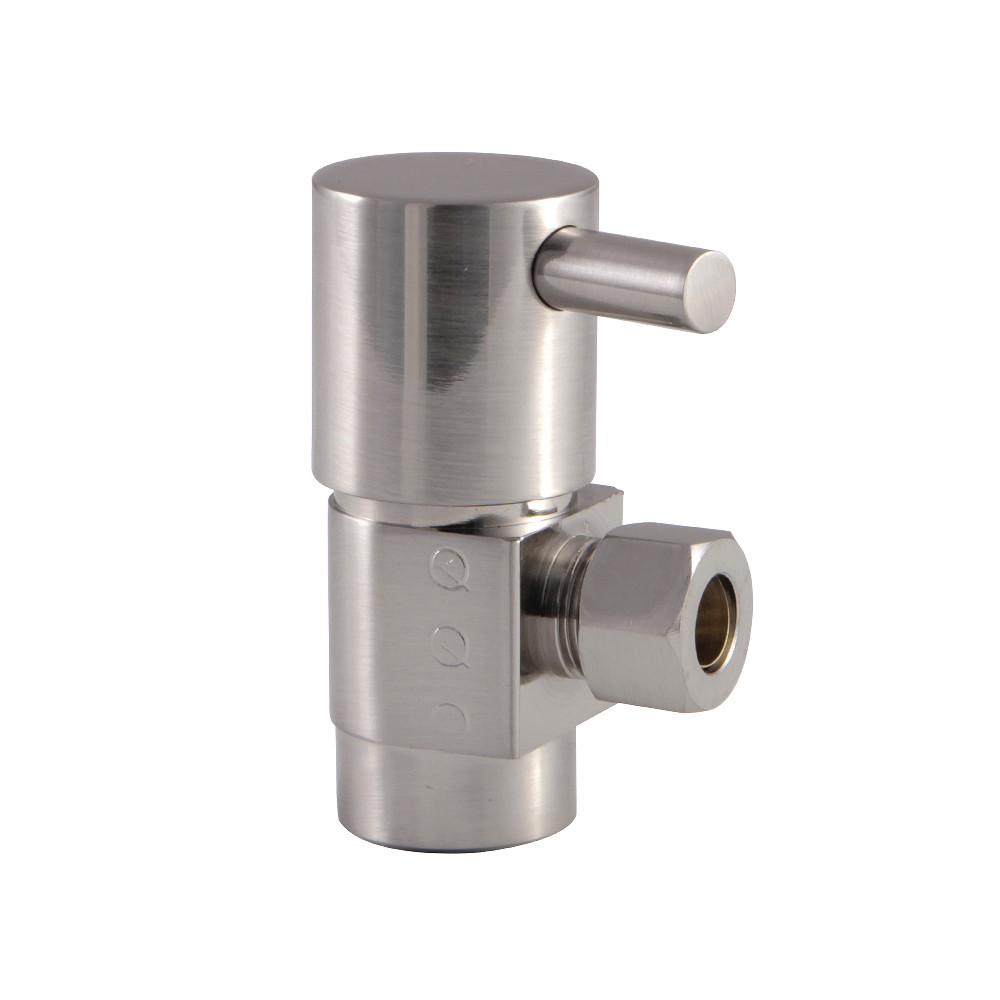 CD43308DL Concord 0.5 IPS x 0.37 in. O.D. Anti-Seize Deluxe Quarter Turn Ceramic Hardisc Cartridge Angle Stop, Brushed Nickel