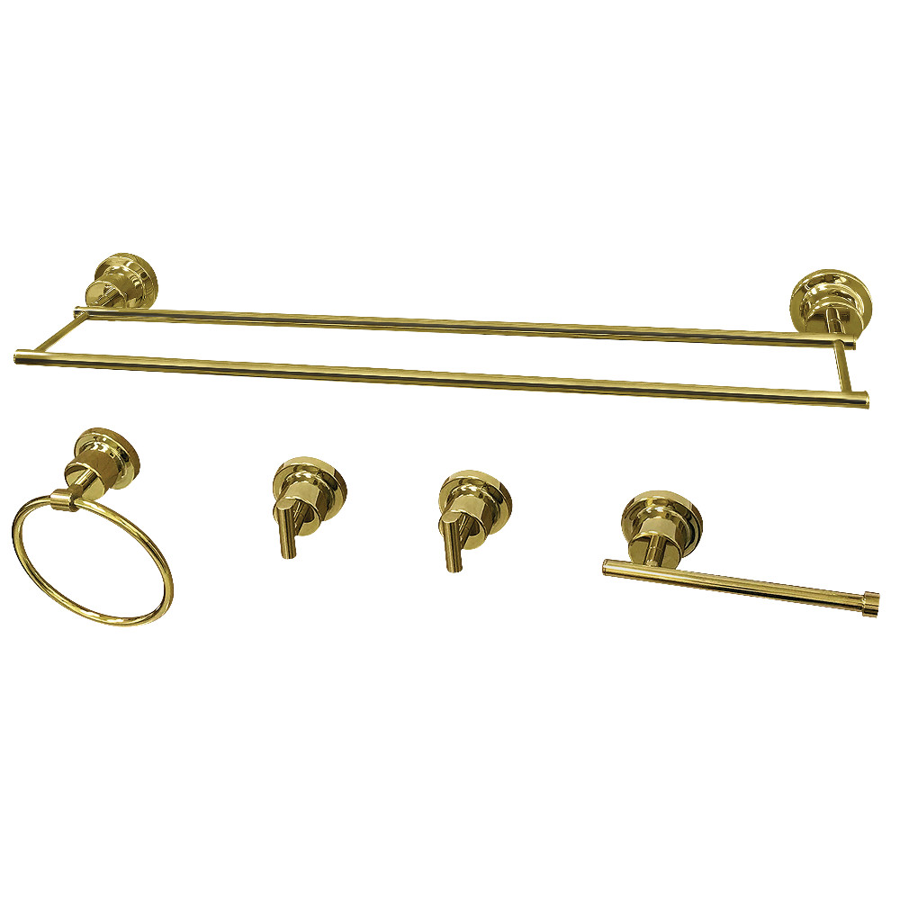BAH821330478PB 5 Piece Concord Bathroom Accessory Set, Polished Brass